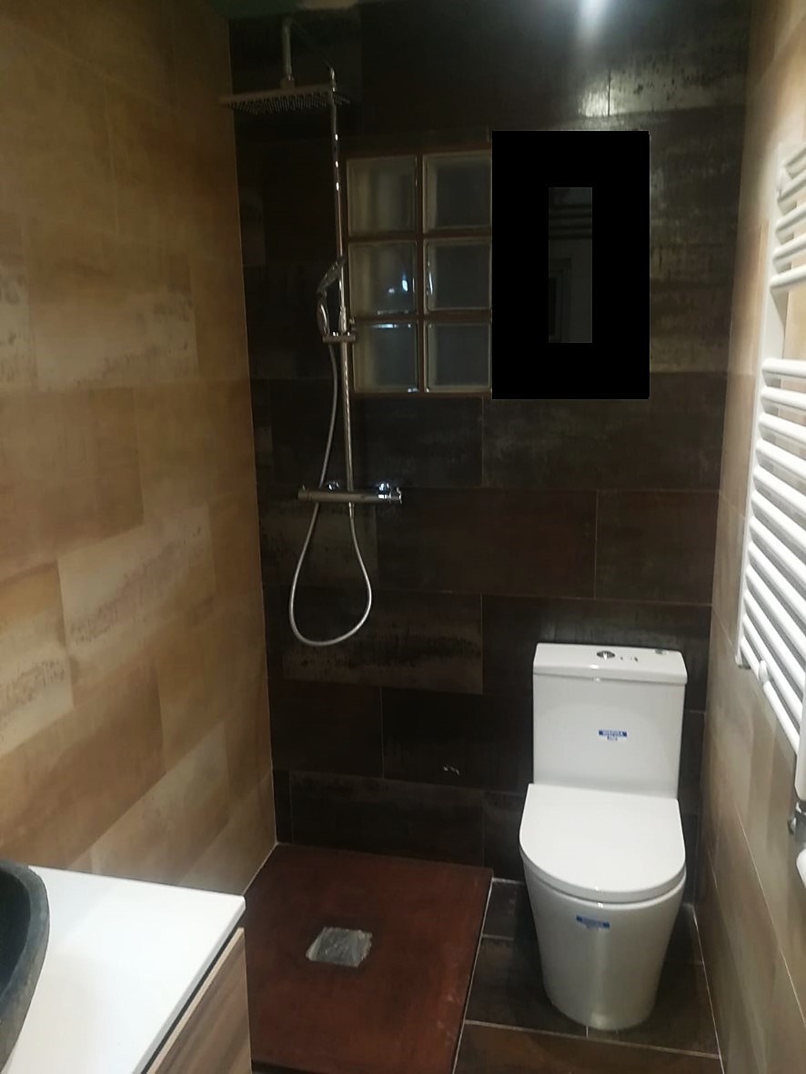 Distribución de baño en un espacio reducido