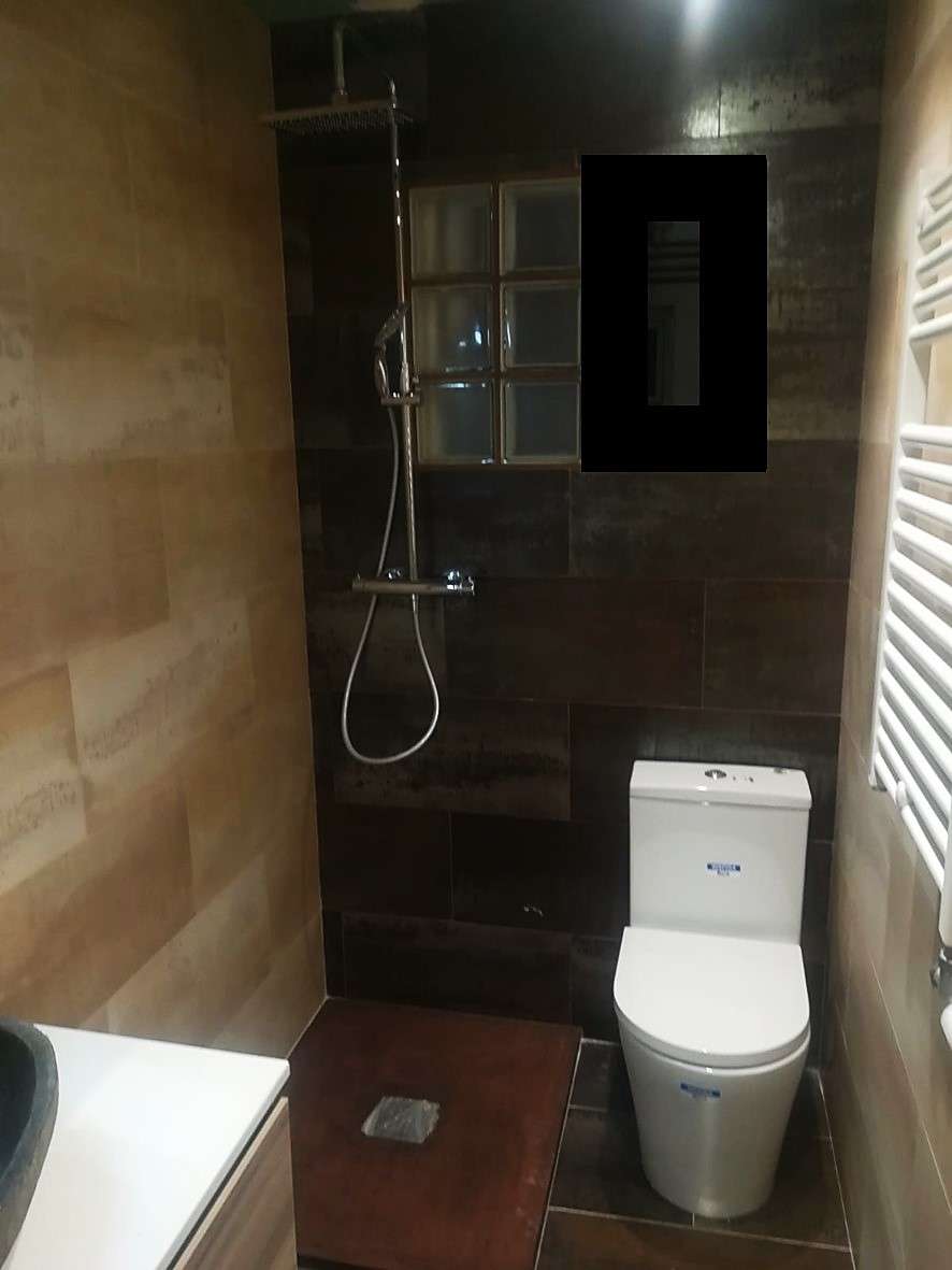 Distribución de baño en un espacio reducido